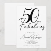 50 en Fabulous Script 50ste verpartij Kaart (Voorkant / Achterkant)