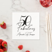 50 en Fabulous Script 50ste verpartij Servet (Insitu)