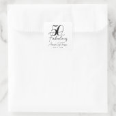 50 en Fabulous Script 50ste verpartij Vierkante Sticker (Tas)
