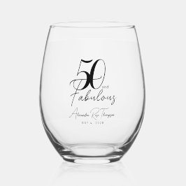 50 en Fabulous Script 50ste verpartij Wijnglas Zonder Voet