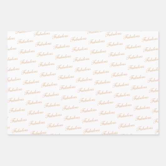 50 en Fabulous Script Modern Zwart 50ste verjaarda Inpakpapier Vel (Voorkant 2)