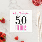 50 en Fabulous Script Name Birthday Party Servet (Insitu)
