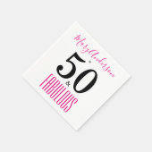 50 en Fabulous Script Name Birthday Party Servet (Hoek)