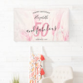 50 en Fabulous Script Pink Birthday Party Banner (Insitu)
