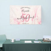 50 en Fabulous Script Pink Birthday Party Banner (Beurs)