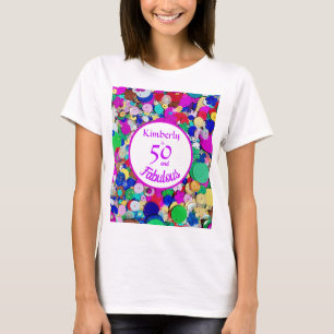 50 en Fabulous Sequin Birthday T-shirt