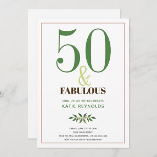 50 en Fabulous Simple Green Birthday Kaart