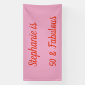 50 En Fabulous Sinaasappel Roze Boho Chic Verjaard Spandoek (Verticaal)