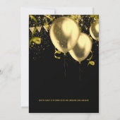 50 en Fabulous Sparkling Gold Black Verjaardag Kaart (Achterkant)