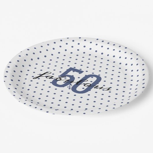 50 en Fabulous Spotted 50th Birthday Papieren Bordje (Gekanteld)