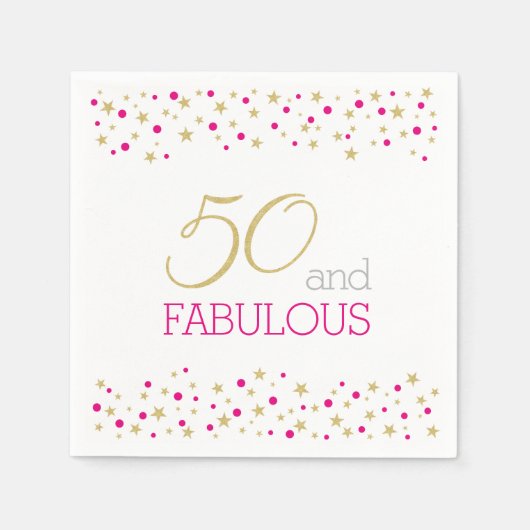 50 en Fabulous Star Border 50ste verjaardagsfeest Servet (Voorkant)