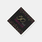 50 en Fabulous Stars en Hot Pink Confetti Stippen Servet (Hoek)