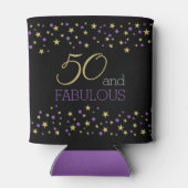 50 en Fabulous Sterpatroon | Paarse Gouden Zwart Blikjeskoeler (Achterkant)