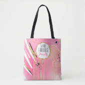 50 en Fabulous Stijlvol Meisje Abstract Roze Zwart Tote Bag (Voorkant)