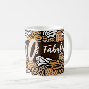 50 en Fabulous Stijlvolle Bruine Dier Print Harten Koffiemok