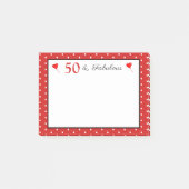 50 en Fabulous Stippen Border 50th Birthday WH Roo Post-it® Notes (Voorkant)