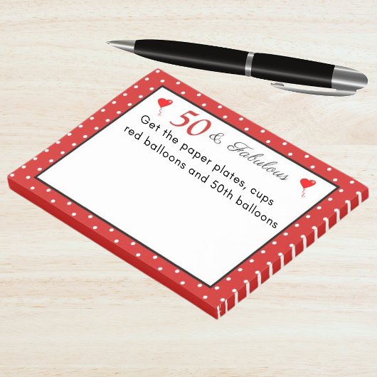 50 en Fabulous Stippen Border 50th Birthday WH Roo Post-it® Notes