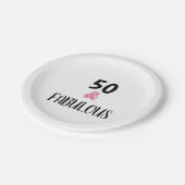 50 En Fabulous Trendy Tekst Verjaardagsfeestje Papieren Bordje (Gekanteld)