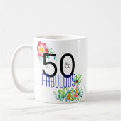 50 en Fabulous Tropical 50th Birthday Koffiemok (Links)