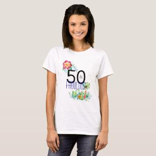 50. en Fabulous Tropical 50th Birthday Party T-shirt