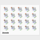 50 en Fabulous Tropical 50th Birthday Stickers (Vel)