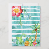 50. en Fabulous Tropical Floral Birthday Party Kaart (Achterkant)