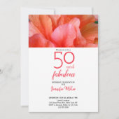 50 en Fabulous Tropical Flower Photo Birthday Kaart (Voorkant)