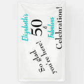 50 en Fabulous Turquoise Birthday Party Banner (Verticaal)