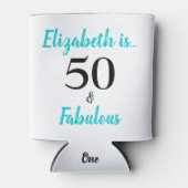 50. en Fabulous Turquoise Birthday Party Blikjeskoeler (Voorkant)