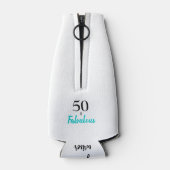 50. en Fabulous Turquoise Birthday Party Flesjeskoeler (Achterkant)