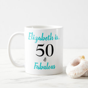 50. en Fabulous Turquoise Birthday Party Koffiemok