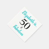 50 en Fabulous Turquoise Birthday Party Napkins Servet (Hoek)
