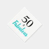 50. en Fabulous Turquoise Birthday Party Servet (Hoek)