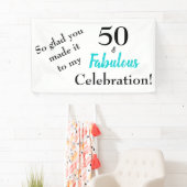 50. en Fabulous Turquoise Birthday Party Spandoek (Insitu)