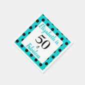 50 en Fabulous Turquoise Blue Birthday Servet (Hoek)