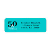 50 en Fabulous Turquoise Blue en Black Etiket (Voorkant)