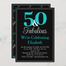 50 en Fabulous Turquoise Blue op Black