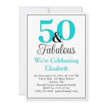 50 en Fabulous Turquoise Blue op White