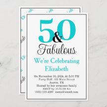 50 en Fabulous Turquoise Blue op White