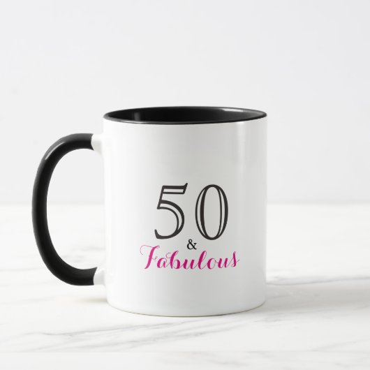 50 en Fabulous | Typografie 50e verjaardag Mok (Links)