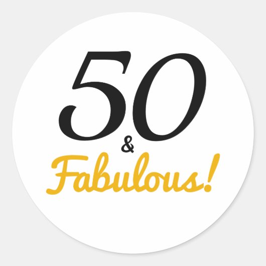 50 en Fabulous | Typografie 50e verjaardag Ronde Sticker (Voorkant)