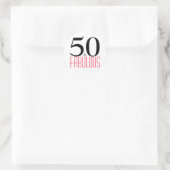 50 en Fabulous | Typografie 50e verjaardag Ronde Sticker (Tas)