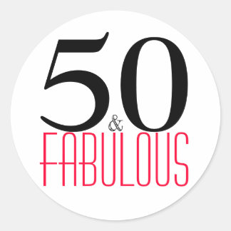 50 en Fabulous | Typografie 50e verjaardag Ronde Sticker