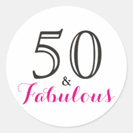50 en Fabulous | Typografie 50e verjaardag Ronde Sticker