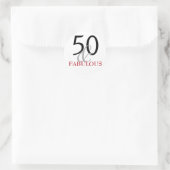 50 en Fabulous | Typografie 50e verjaardag Ronde Sticker (Tas)
