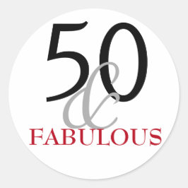 50 en Fabulous | Typografie 50e verjaardag Ronde Sticker