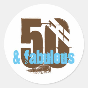 50 en Fabulous Typografie 50e verjaardag Ronde Sticker