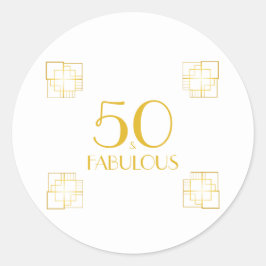 50 en Fabulous | Typografie 50e verjaardag Ronde Sticker