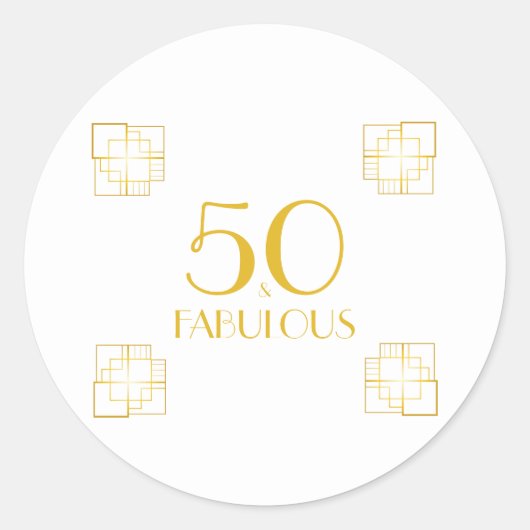 50 en Fabulous | Typografie 50e verjaardag Ronde Sticker (Voorkant)