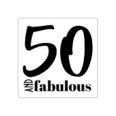 50 en Fabulous | Typografie 50e verjaardag Rubberstempel (Afrduk)